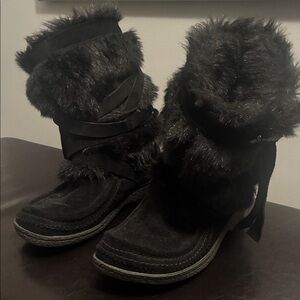 Sam Edelman Black Faux Fur Winter Boots